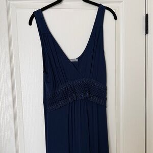 Loveappella Navy V-Neck Maxi Dress